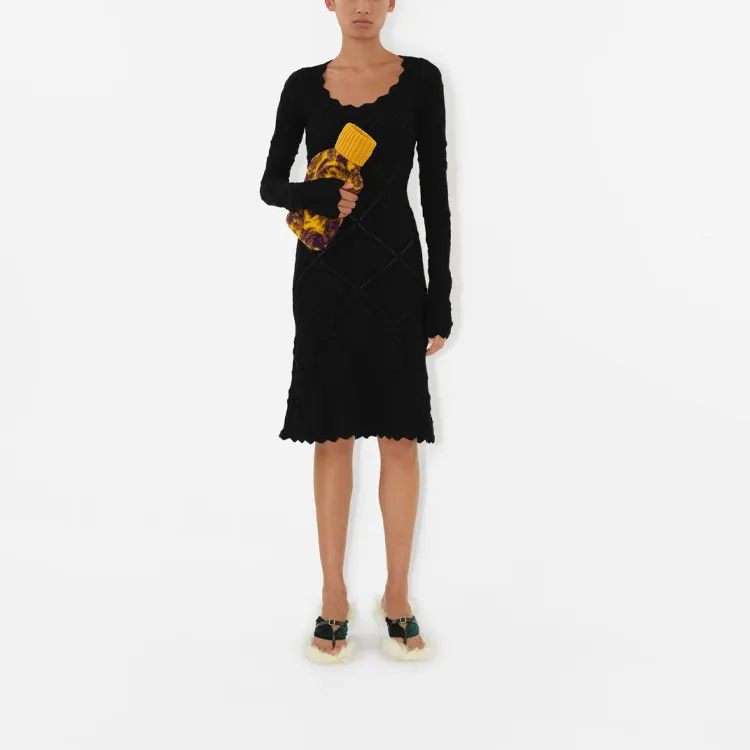 Burberry Aran Long sleeve Knitted Dress-1
