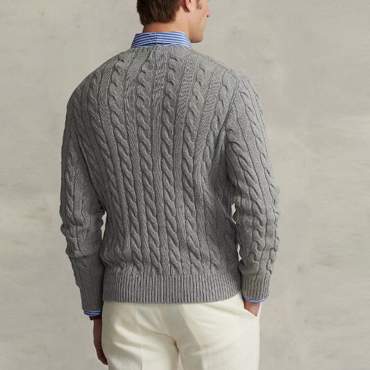 Polo Ralph Lauren Logo Embroidered Cable-Knit Jumper - POIZON