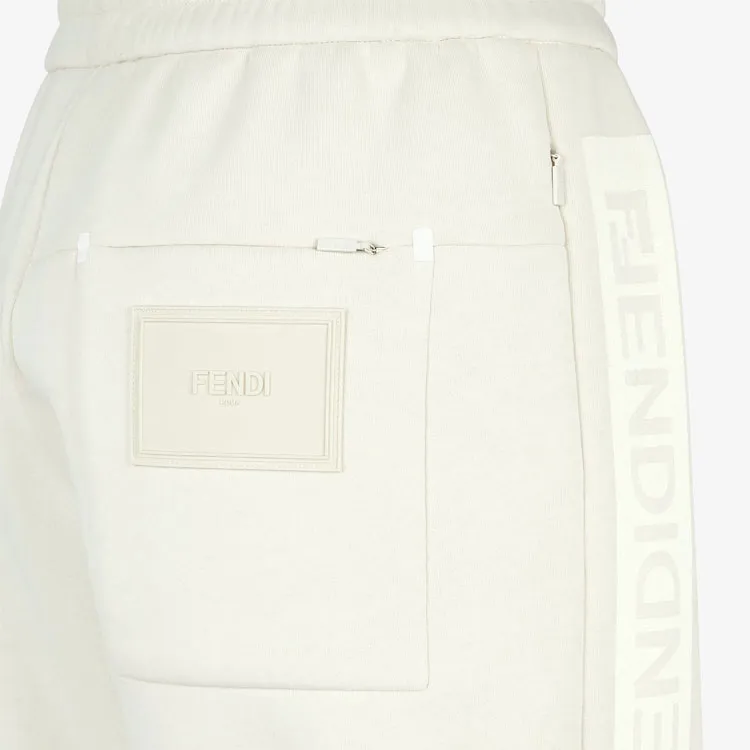 FENDI Logo print Cotton Track Pants-3
