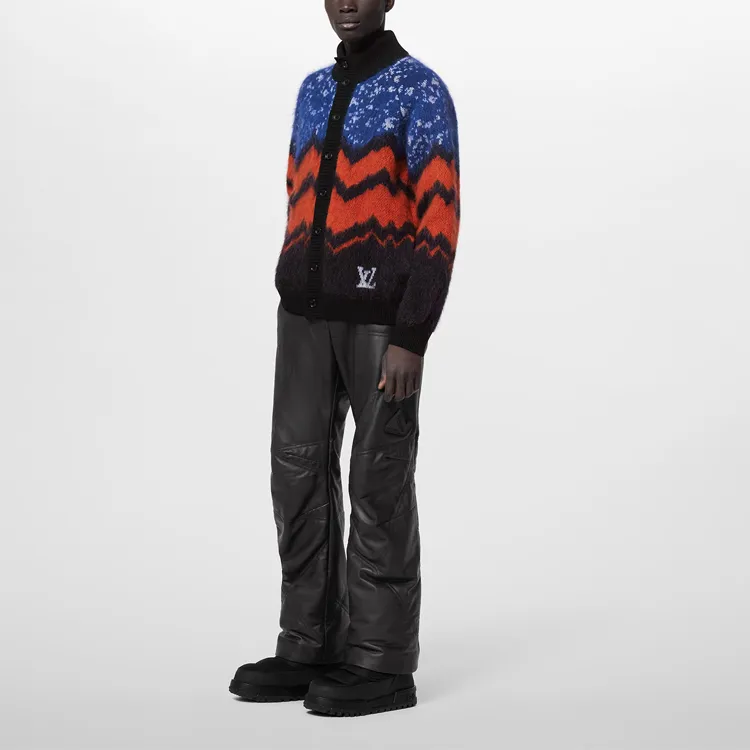 LOUIS VUITTON 2010s Logo Chunky Wool Cardigan-1