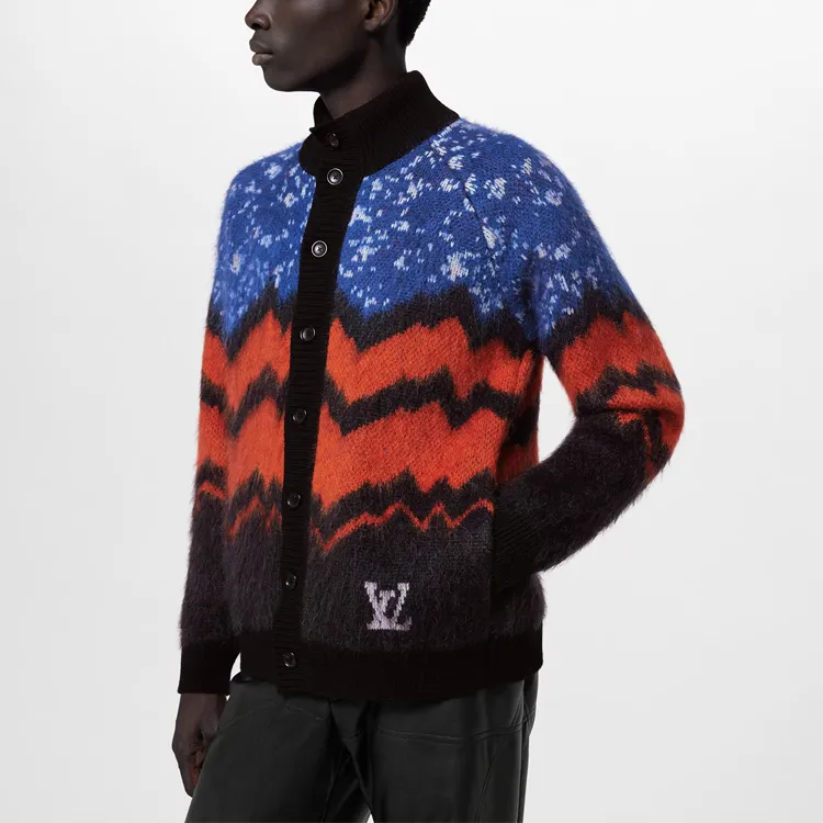 LOUIS VUITTON 2010s Logo Chunky Wool Cardigan-3
