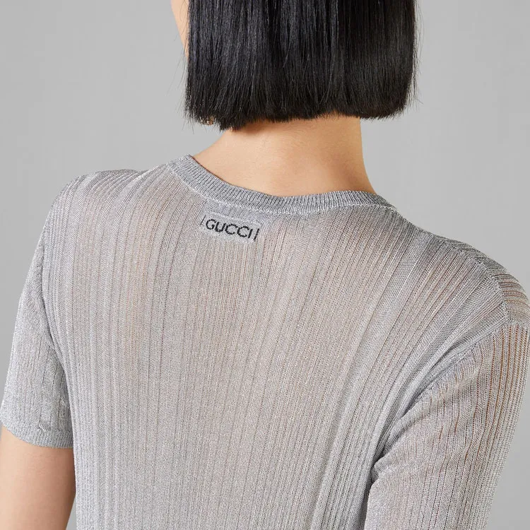 GUCCI T-Shirts Women's Silver-4