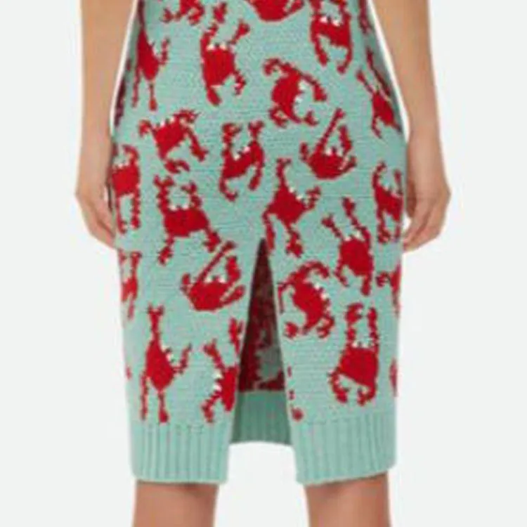 Bottega Veneta Crab Patterned Midi Skirt-5