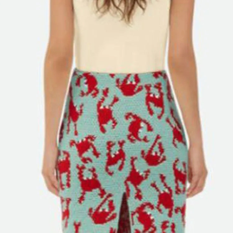 Bottega Veneta Crab Patterned Midi Skirt-4