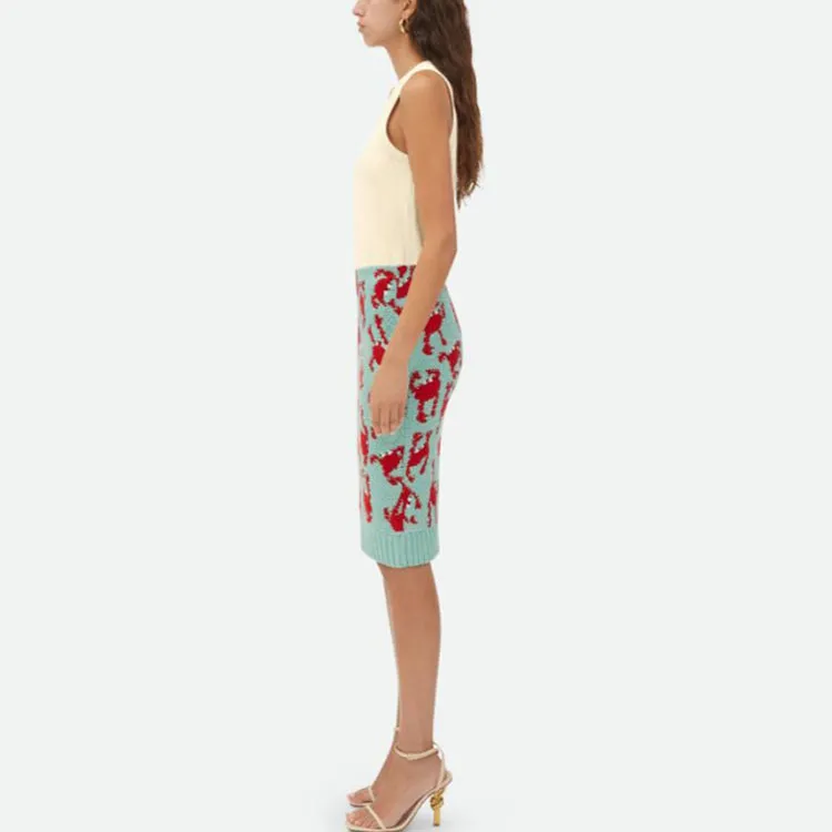 Bottega Veneta Crab Patterned Midi Skirt-3