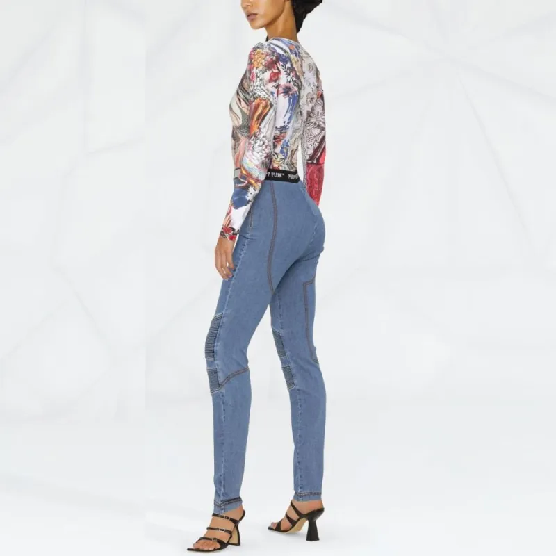 PHILIPP PLEIN Logo embellished Jeggings-2