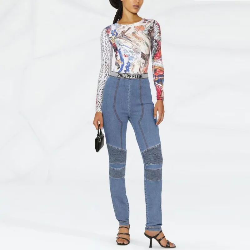 PHILIPP PLEIN Logo embellished Jeggings-1