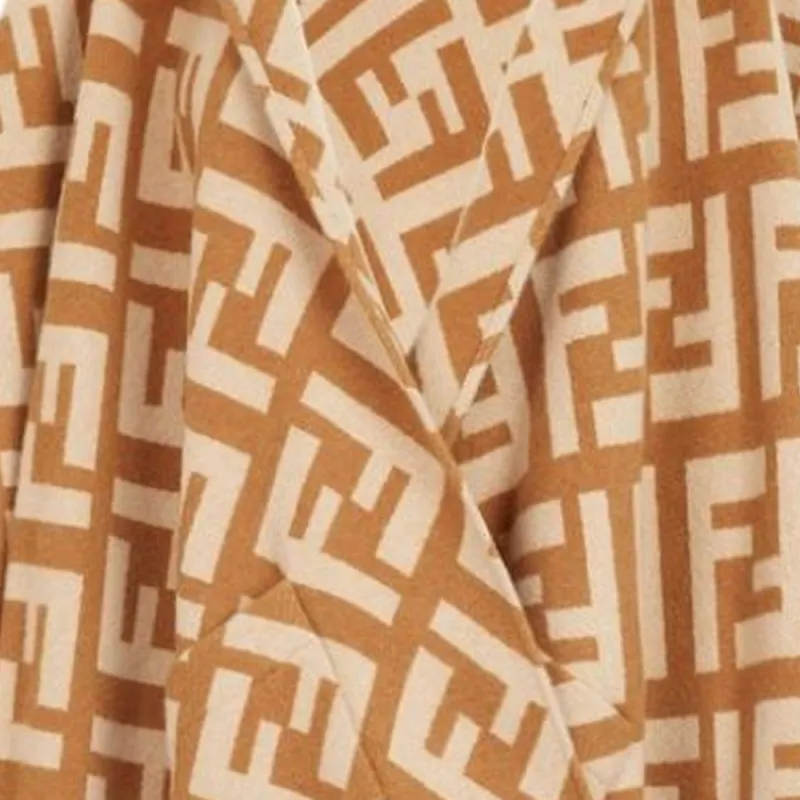 FENDI Jacquard Cashmere Poncho-4