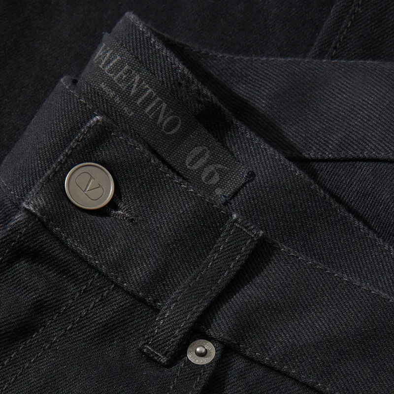 Valentino Stud Detailed Straight Leg Jeans-5
