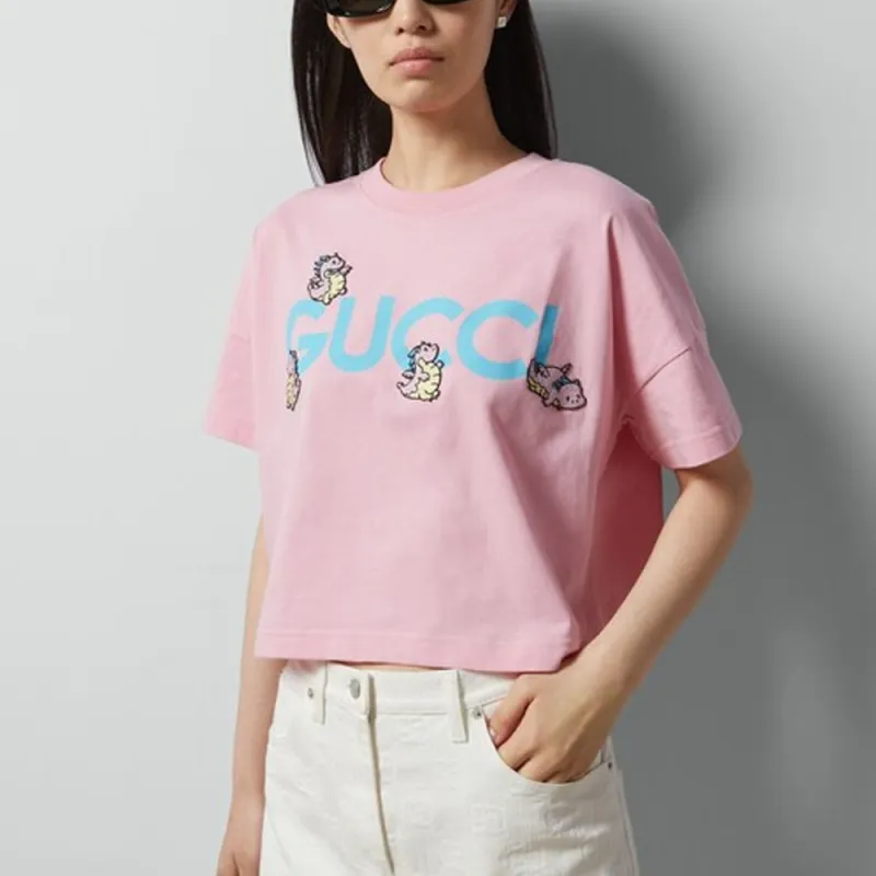 GUCCI SS24 Drop Shoulder Sleeve T Shirt Women's-2