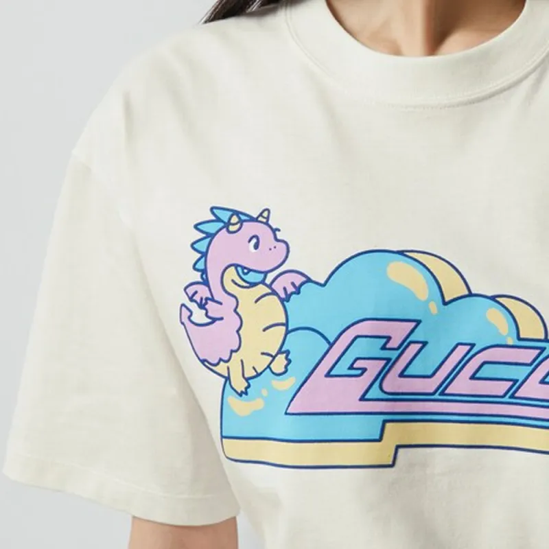 GUCCI Chinese New Year SS24 T Shirt Women's Beige-4