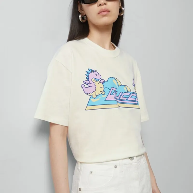 GUCCI Chinese New Year SS24 T Shirt Women's Beige-1