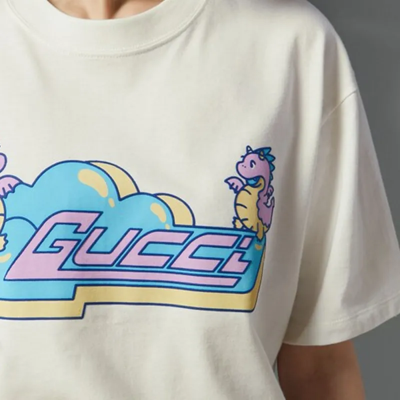 GUCCI Chinese New Year SS24 T Shirt Women's Beige-5