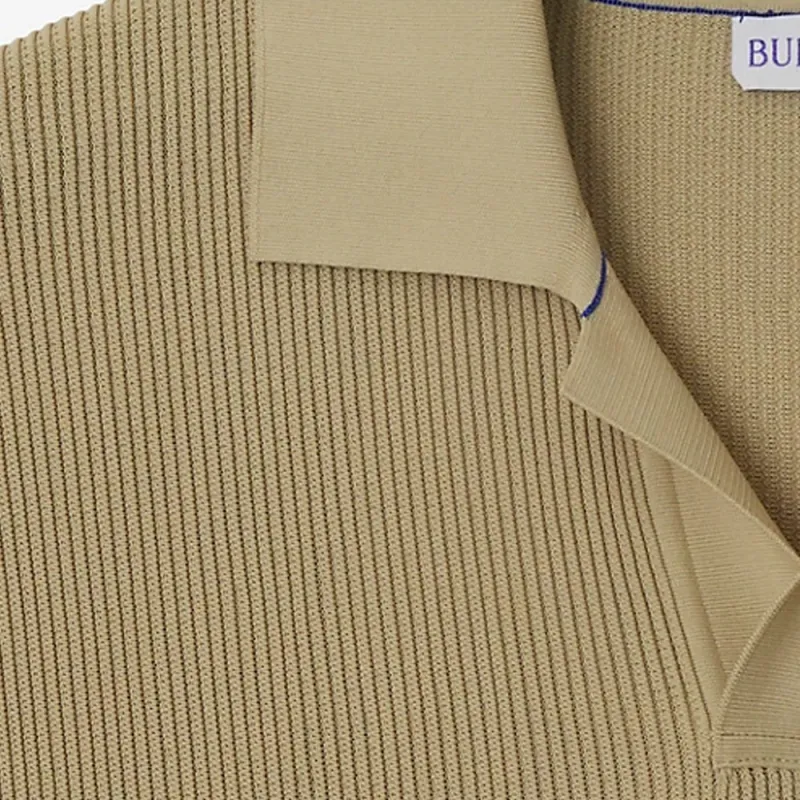 Burberry Ribbed-Knit Short Sleeved Polo Dress-5