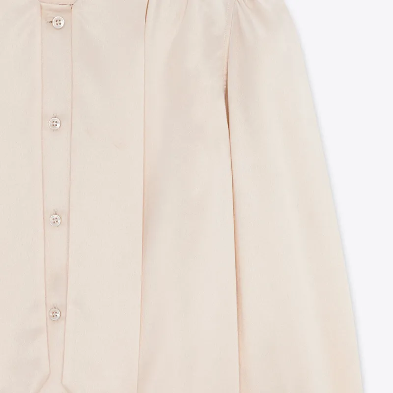 SAINT LAURENT Lavallière Neck Long Sleeved Blouse-5