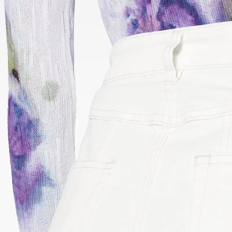 Twinset Asymmetric Bull Denim Skirt-4