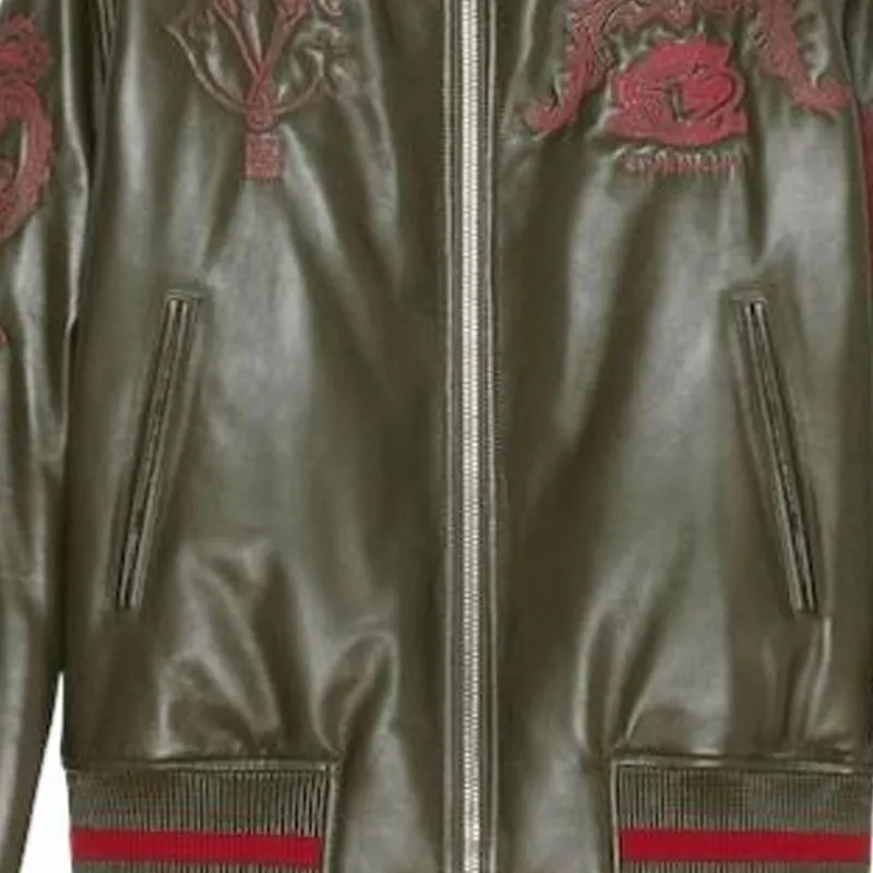 GIVENCHY SS24 Leather Jacket Men's Olive Green-4