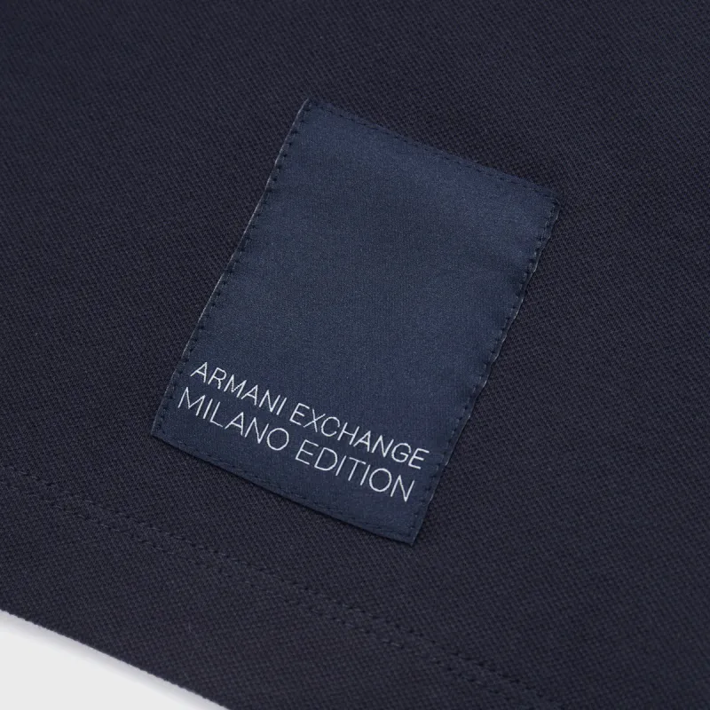 ARMANI EXCHANGE SS24 Polo Shirt Men's Navy Blue-3
