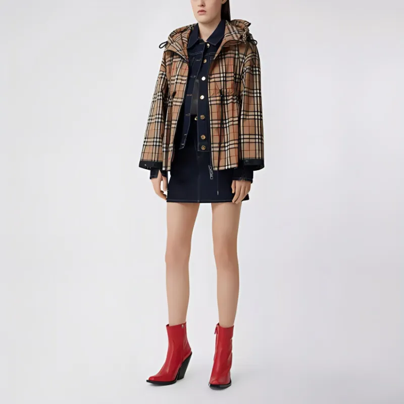 Burberry Plaid check Hooded Jacket-3