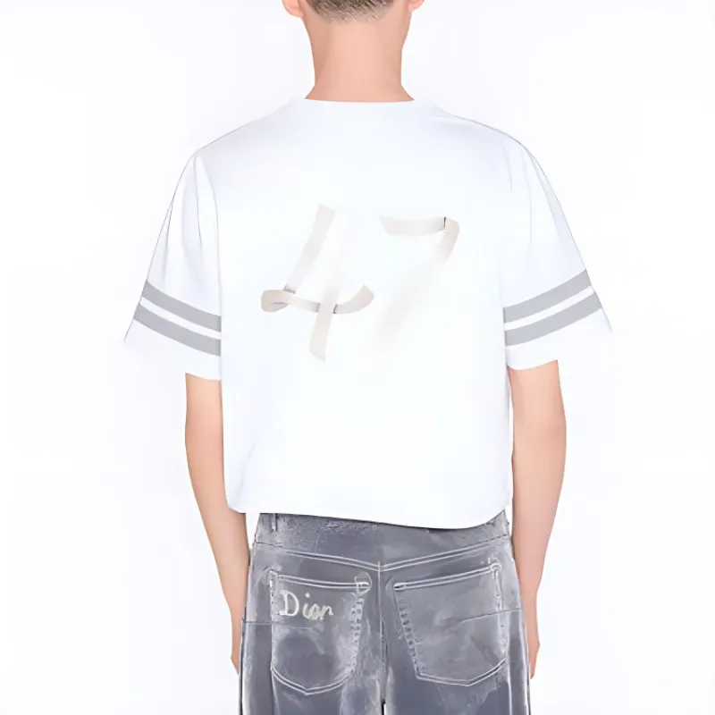 DIOR Relaxed Fit Ribbon Logo T Shirt-4