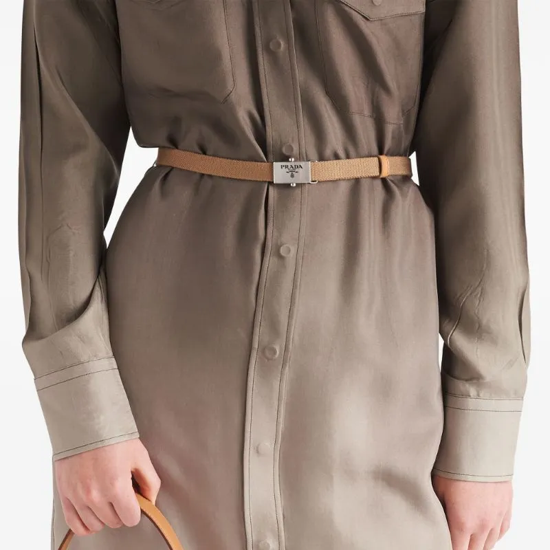 PRADA Gradient Silk Shirtdress-5