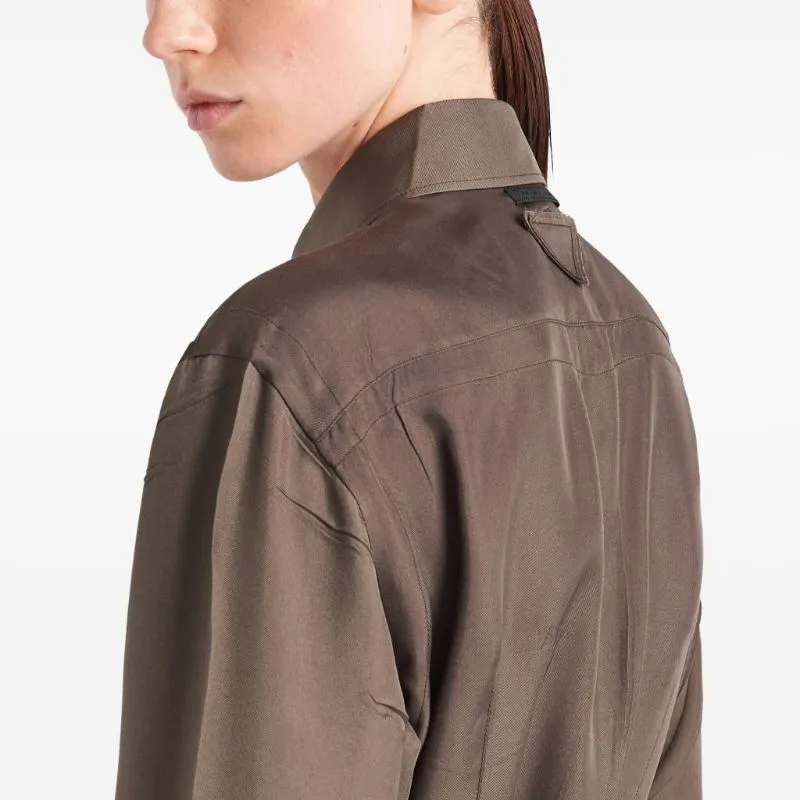 PRADA Gradient Silk Shirtdress-3