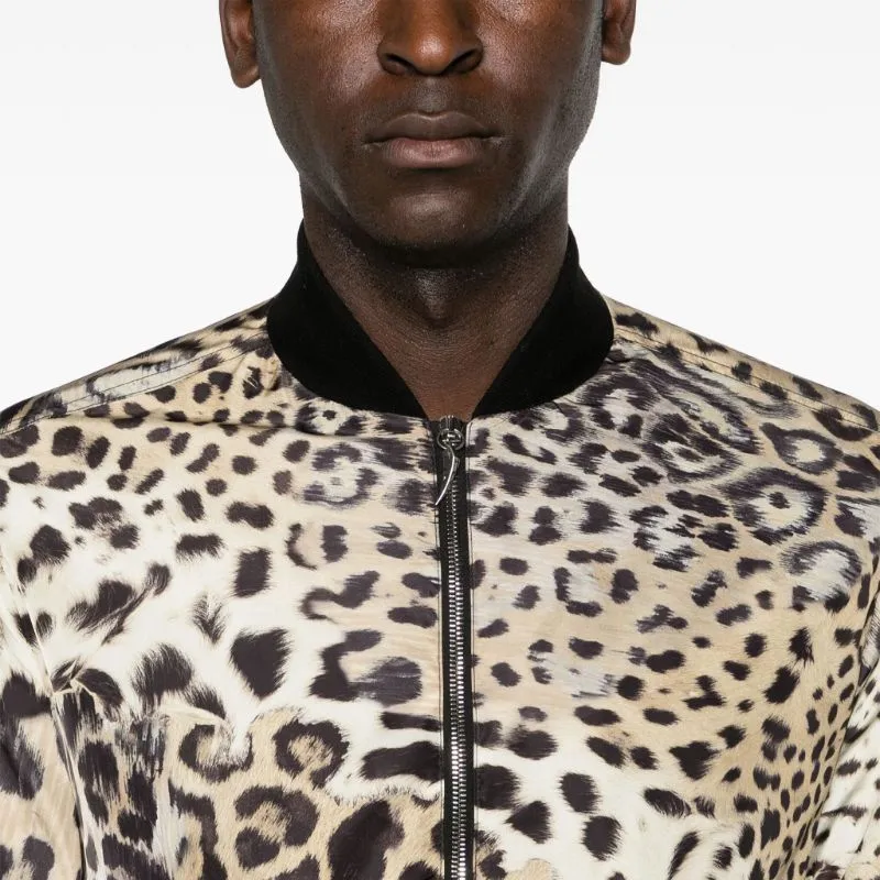 Roberto Cavalli Tiger Tooth-detailed Leopard-print Bomber Jacket-4