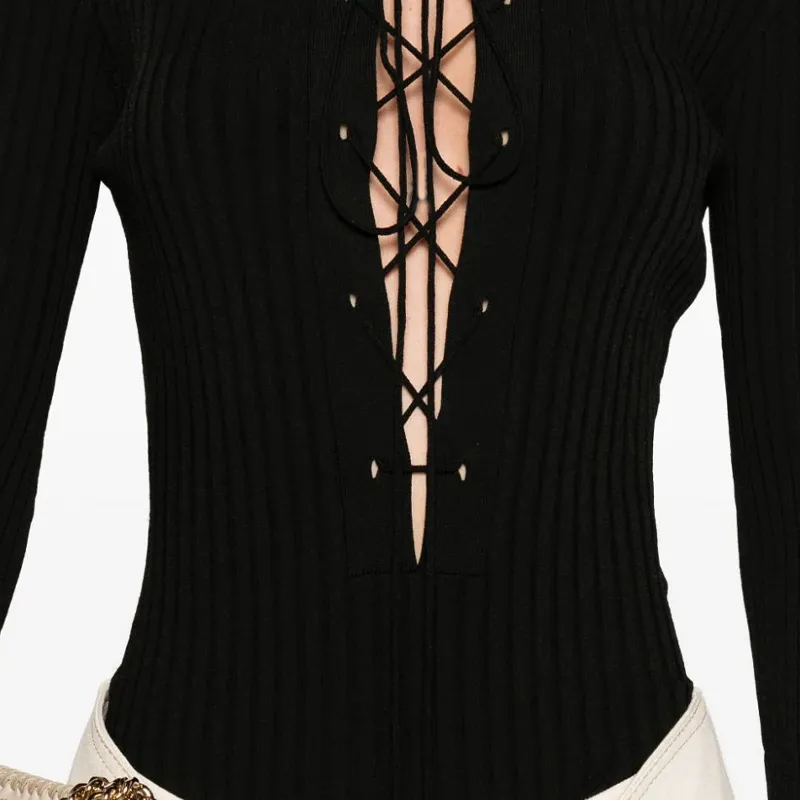 Stella McCartney Lace Up Ribbed Knit Jumper-4