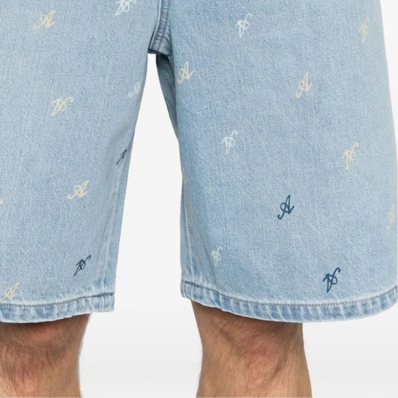 Axel Arigato Miles Logo Printed Denim Bermudsa Shorts-5