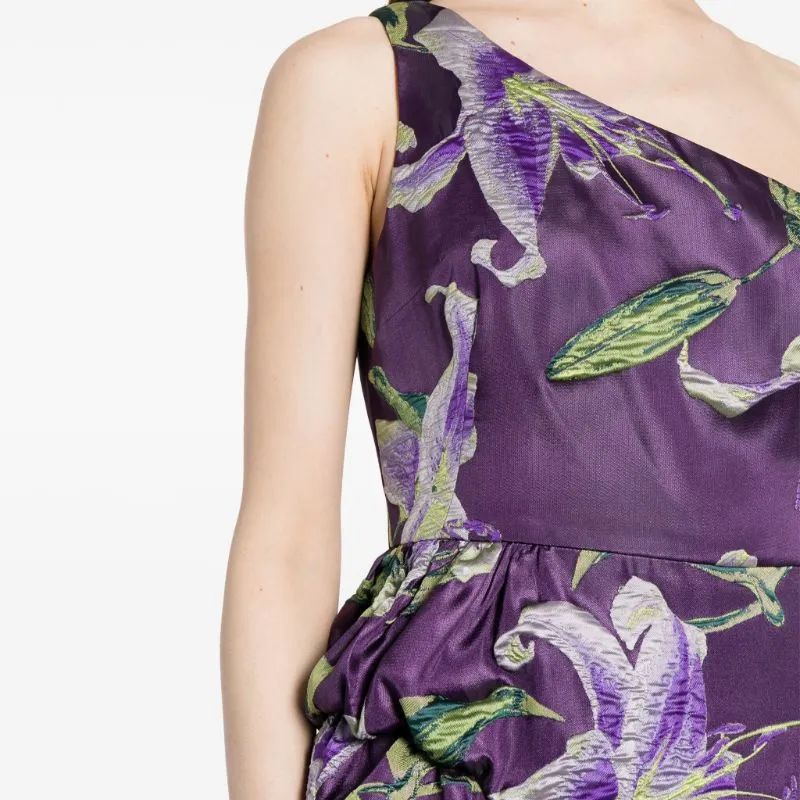 Marchesa Notte Square neck Draped Gown-4