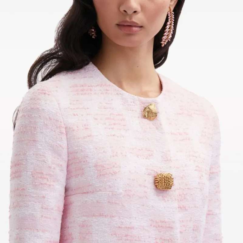 Oscar De La Renta Textured Tweed Jacket-5