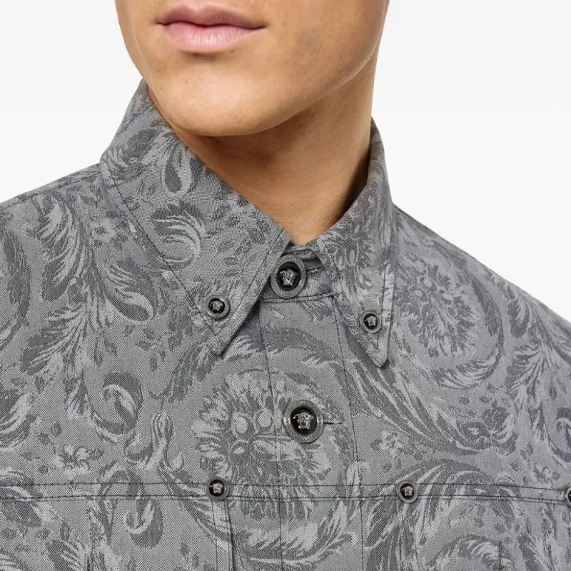 VERSACE Barocco Jacquard Long Sleeved Overshirt-4