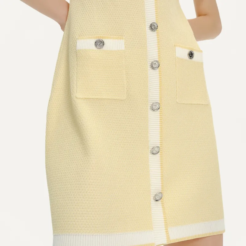 KARL LAGERFELD SS24 Short Sleeved Dress Women's Yellow-5