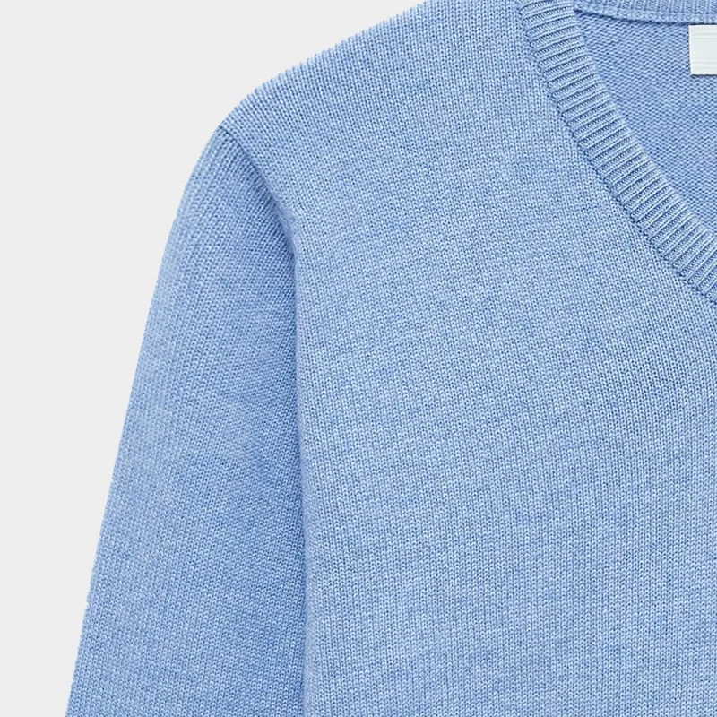 PRINGLE OF SCOTLAND SS24 Cashmere Sweater Men's Oxford Blue-1