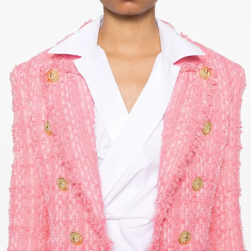 BALMAIN Embossed buttons Tweed Jacket-4