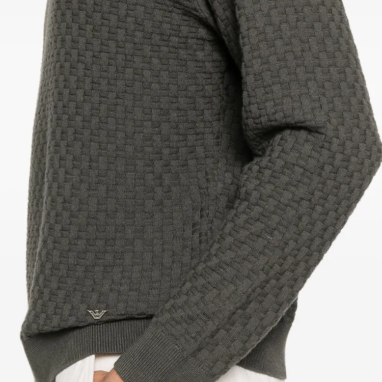 EMPORIO ARMANI Interwoven Virgin Wool Jumper-4