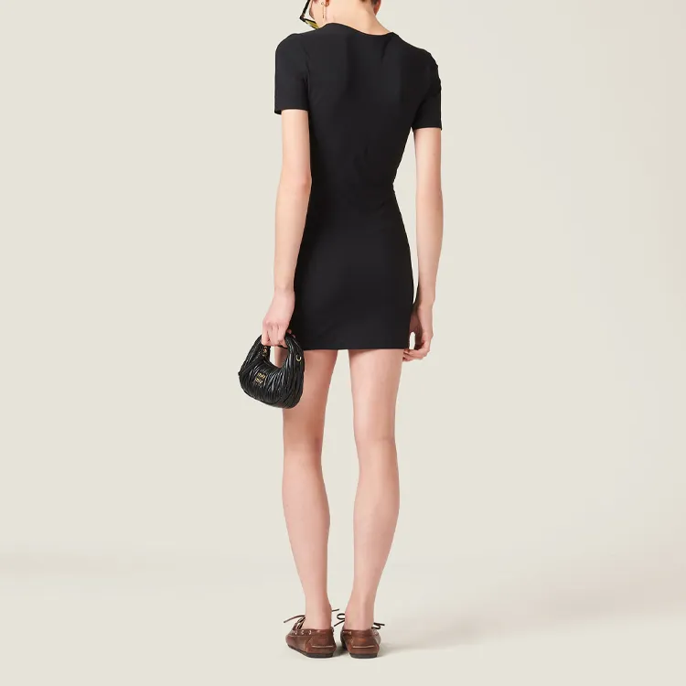 MIU MIU Logo print Short sleeve Minidress-2