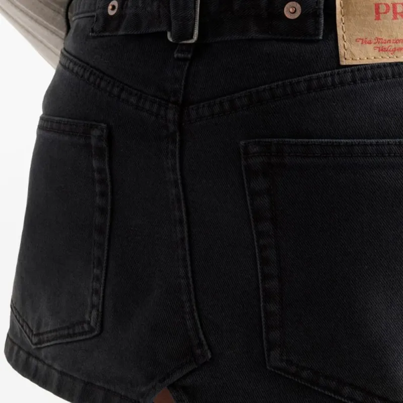 PRADA Low rise Denim Mini skirt-3
