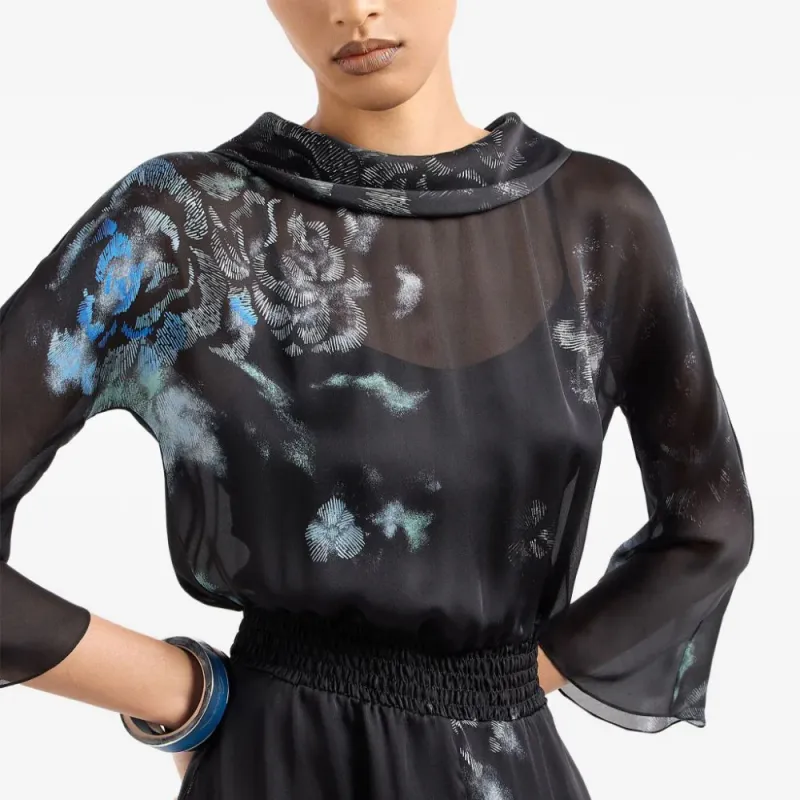 GIORGIO ARMANI Floral print Silk Maxi Dress-4