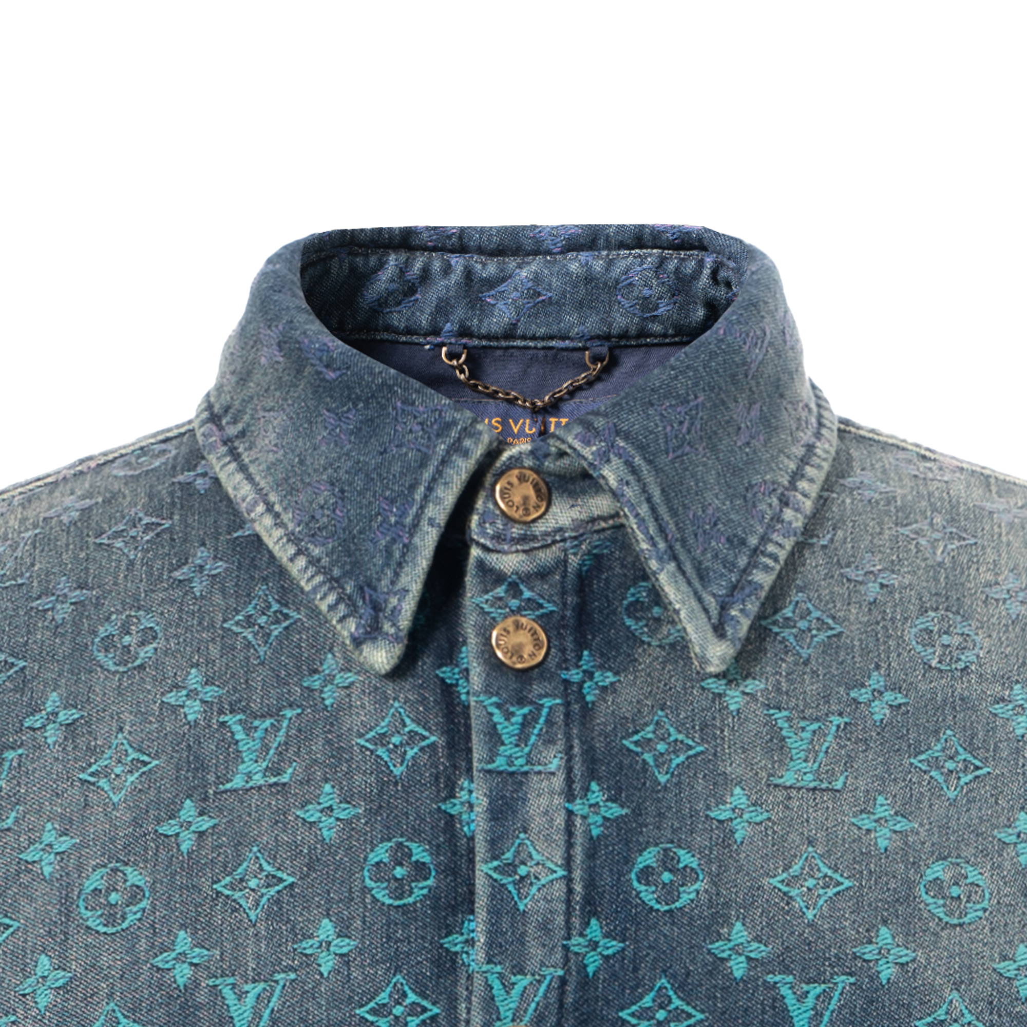 Louis Vuitton Rainbow Monogram Short-Sleeved Denim Shirt