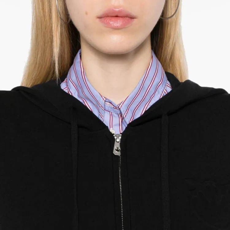 PINKO Tirage Drawstring Zip Up Hoodie-4