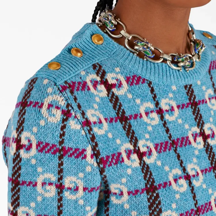 GUCCI SS23 Knitwear Women's Lake Blue-4