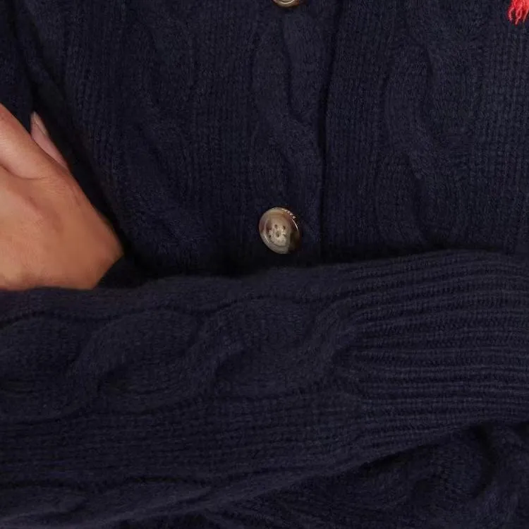 Polo Ralph Lauren Pony Embroidered Cable Knit Cardigan-5