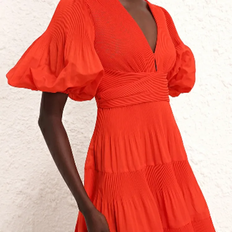 Zimmermann Plissé Flared Midi Dress-5