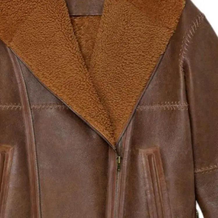 UGG FW24 Leather Jacket Unisex Brown-5