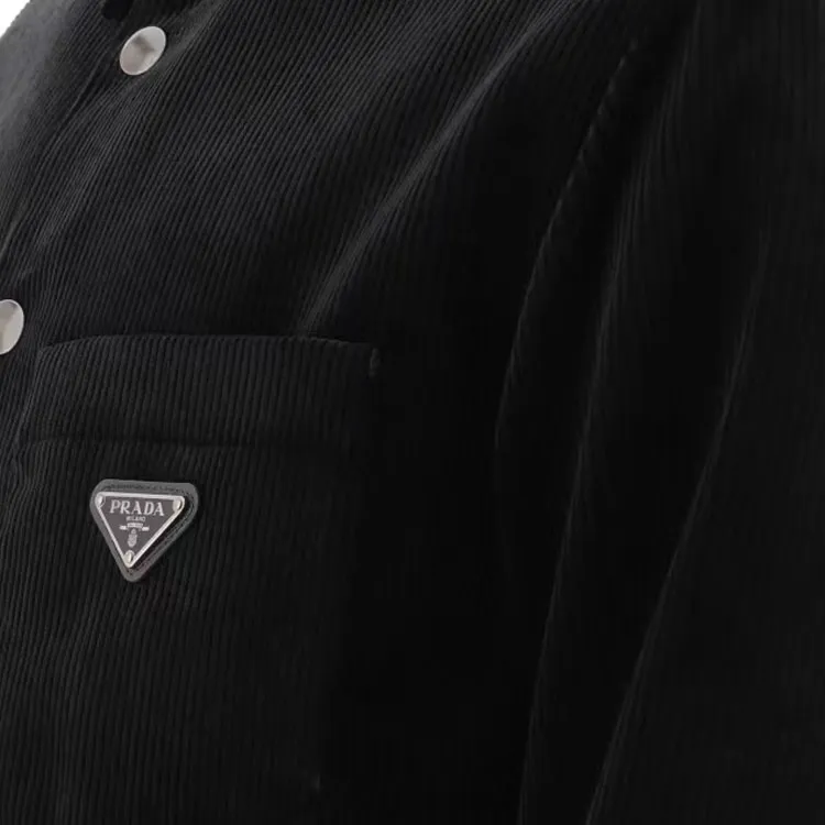 PRADA Long Sleeved Logo Plaque Shirt-4
