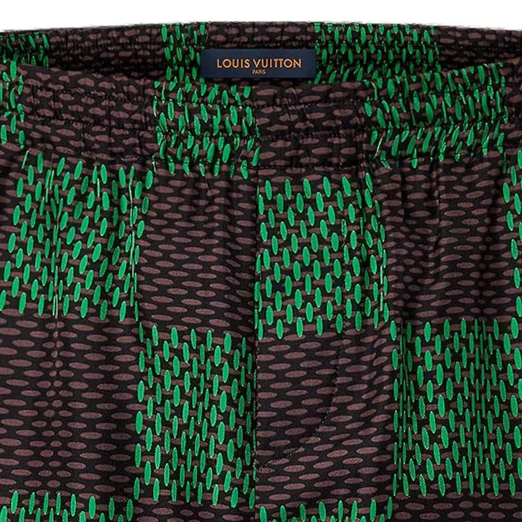 LOUIS VUITTON Damier Silk Shorts-4