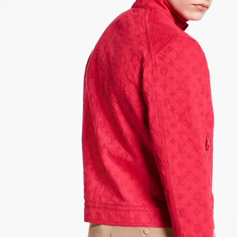 LOUIS VUITTON Denim Jacket Men's Red-1