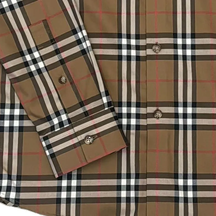 Burberry Shirts Men Brown-7