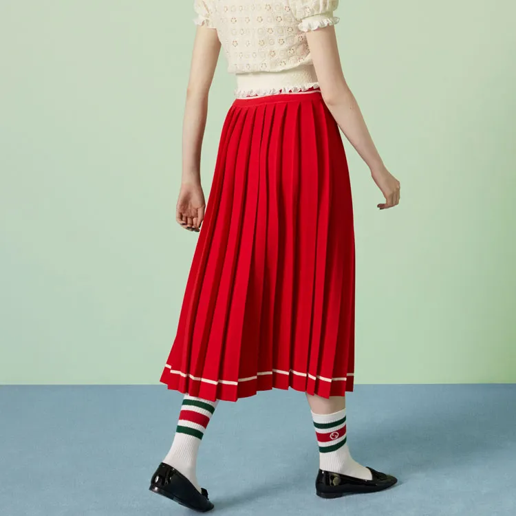 GUCCI Gg Jacquard Pleated Skirt-3